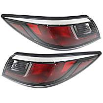 Driver and Passenger Side, Outer Tail Lights, with Bulbs, Halogen, Mounts on Body