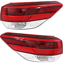 Driver and Passenger Side, Outer LED Tail Light, With bulb(s), Mounts on Body, OE Replacement