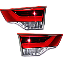 Driver and Passenger Side, Inner Halogen Tail Light, With bulb(s), Mounts on Liftgate, OE Replacement