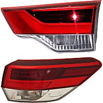 Passenger Side, Inner and Outer Inner - Halogen; Outer - LED Tail Light, With bulb(s), Mounts on Liftgate, OE Replacement