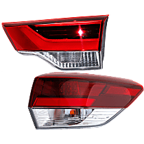 Passenger Side, Inner and Outer Inner - Halogen; Outer - LED Tail Light, With bulb(s), Mounts on Liftgate, OE Replacement