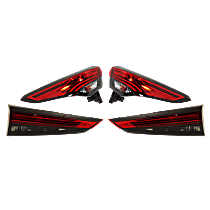 Driver and Passenger Side, Inner and Outer LED Tail Light, With bulb(s), OE Replacement