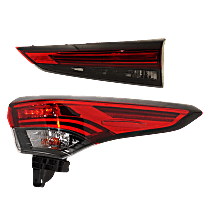 Passenger Side, Inner and Outer LED Tail Light, With bulb(s), OE Replacement