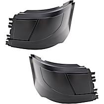 Front, Driver and Passenger Side Bumper End, Primed Plastic