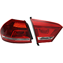 Driver Side, Inner and Outer Tail Lights, With bulb(s), Halogen