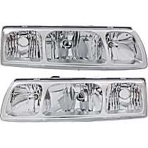 Driver and Passenger Side Halogen Headlight, With bulb(s), OE Replacement