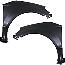 Front, Driver and Passenger Side Fenders, With flare holes, Without signal light hole