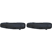 Front and Rear, Passenger Side Exterior Door Handle, Smooth Black, Without Key Hole