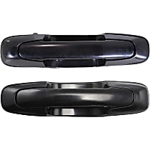 Front or Rear, Driver and Passenger Side Exterior Door Handle, Smooth Black, Without Key Hole