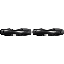 Front and Rear, Driver Side Exterior Door Handle, Smooth Black, Without Key Hole