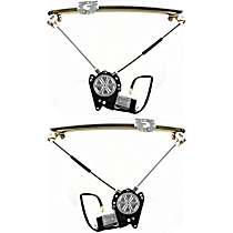 Front, Driver and Passenger Side Power Window Regulator, With Motor
