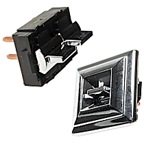 Front, Driver and Passenger Side Window Switch, Single Button, Chrome, Standard OE Replacement