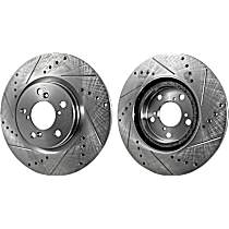 Front Brake Disc, Cross-drilled and Slotted, Vented, 5 Lugs, 320.04 mm, LX-AS, 3.5L 6Cyl, Pro-Line Series