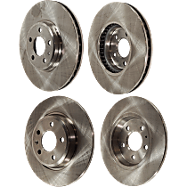 Front and Rear Brake Disc, Plain Surface, Vented - Front; Solid - Rear, 5 Lugs, To 6/19/11, Pro-Line Series