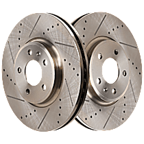 Front Brake Disc, Cross-drilled and Slotted, Vented, 5 Lugs, 320.04 mm, To 6/19/11, Pro-Line Series