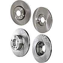 Front and Rear Brake Disc, 4-Wheel Set, Plain Surface, Vented, 5 Lugs, Pro-Line Series