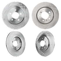 Front and Rear Brake Disc, 4-Wheel Set, Plain Surface, Vented, 5 Lugs, Pro-Line Series