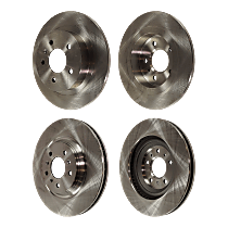 Front and Rear Brake Disc, Plain Surface, Vented - Front; Solid - Rear, 5 Lugs, Sedan, Pro-Line Series