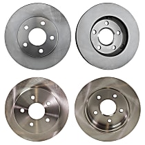 Front and Rear Brake Disc, Plain Surface, Vented - Front; Solid - Rear, 5 Lugs, 277.88 mm, Pro-Line Series