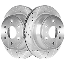 Rear Brake Disc, Cross-drilled and Slotted, Vented, 6 Lugs, 344.93 mm, Pro-Line Series