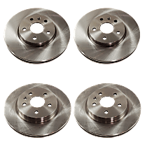 Front and Rear Brake Disc, 4-Wheel Set, Plain Surface, Vented, 5 Lugs, Pro-Line Series
