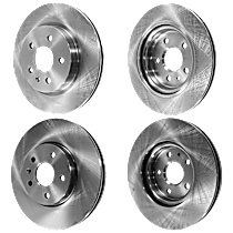 Front and Rear Brake Disc, Plain Surface, Vented, 5 Lugs, 321mm Front Disc, Leather, 2.4L 4Cyl