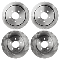Front and Rear Brake Disc, Plain Surface, Vented, 5 Lugs, 3.6L 6Cyl, Pro-Line Series