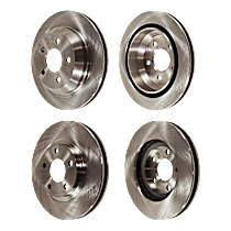 Front and Rear Brake Disc, Plain Surface, Vented, 5 Lugs,, Pro-Line Series