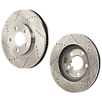 Front Brake Disc, Cross-drilled and Slotted, Vented, 5 Lugs, 302.6 mm, 5.7L 8Cyl, Pro-Line Series