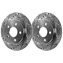 Rear Brake Disc, Cross-drilled and Slotted, Solid, 5 Lugs, 270 mm, Base, 2.4L 4Cyl, Pro-Line Series
