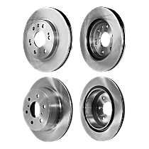 Front and Rear Brake Disc, Plain Surface, Vented, 6 Lugs, Pro-Line Series