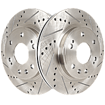 Front Brake Disc, Cross-drilled and Slotted, Vented, 6 Lugs, 329.95 mm, LTZ, 5.3L 8Cyl, Pro-Line Series