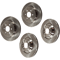 Front and Rear Brake Disc, Plain Surface, Vented, 6 Lugs, 4.6L 8Cyl, Pro-Line Series