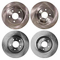 Front and Rear Brake Disc, Plain Surface, Vented, 5 Lugs, 4.6L 8Cyl, Pro-Line Series