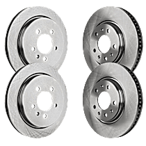 Front and Rear Brake Disc, Plain Surface, Vented, 5 Lugs, Sport Suspension, 3.6L 6Cyl, Pro-Line Series