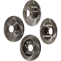 Front and Rear Brake Disc, Plain Surface, Vented - Front; Solid - Rear, 5 Lugs 11.11 in. - Front; 11.41 in. - Rear Pro-Line Series