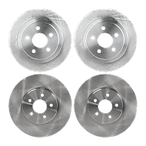 Front and Rear Brake Disc, Plain Surface, Vented - Front; Solid - Rear, 5 Lugs 11.11 in. - Front; 10.62 in. - Rear Pro-Line Series
