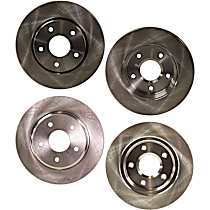Front and Rear Brake Disc, 4-Wheel Set, Plain Surface, Vented - Front, Solid - Rear, 5 Lugs, 302mm Front Disc, 305mm Rear Disc, Pro-Line Series