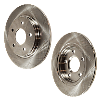 Rear, Driver and Passenger Side Brake Disc, Plain Surface, Solid, 5 Lugs, 305.05 mm, Single Piston Front Caliper, Base, 3.6L 6Cyl, Pro-Line Series