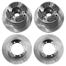 Front and Rear Brake Disc, Plain Surface, Vented, 8 Lugs 13.03 in. - Front; 12.9 in. - Rear Pro-Line Series