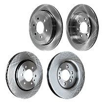 Front and Rear Brake Disc, Plain Surface, Vented, 6 Lugs, Pro-Line Series