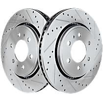 Front Brake Disc, Cross-drilled and Slotted, Vented, 6 Lugs, 350.01 mm, Pro-Line Series