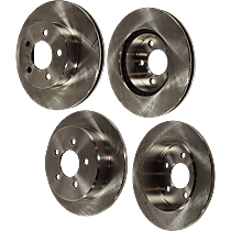 Front and Rear Brake Disc, Plain Surface, Vented - Front; Solid - Rear, 5 Lugs Pro-Line Series