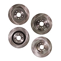 Front and Rear Brake Discs, Plain Surface, 5 Lugs, 4-Wheel Set