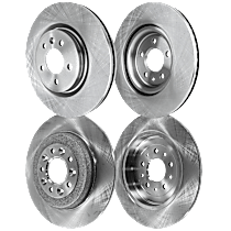 Front and Rear Brake Disc, Plain Surface, Vented - Front; Solid - Rear, 5 Lugs, Standard Duty Brakes, XLT, 2.3L 4Cyl, Pro-Line Series