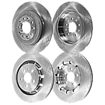Front and Rear Brake Disc, Plain Surface, Vented - Front; Solid - Rear, 5 Lugs, Base Brakes, 3.5L 6Cyl, Pro-Line Series