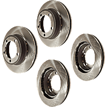 Front and Rear, Driver and Passenger Side Brake Disc, Plain Surface, Vented, 5 Lugs, 381 mm,, Pro-Line Series
