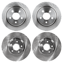 Front and Rear Brake Disc, Plain Surface, Vented - Front; Solid - Rear, 5 Lugs, 2.0L 4Cyl, Pro-Line Series