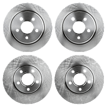 Front and Rear Brake Disc, Plain Surface, Vented - Front; Solid - Rear, 5 Lugs, 2.0L 4Cyl, Pro-Line Series