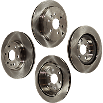 Front and Rear Brake Disc, Plain Surface, Vented, 6 Lugs, Pro-Line Series